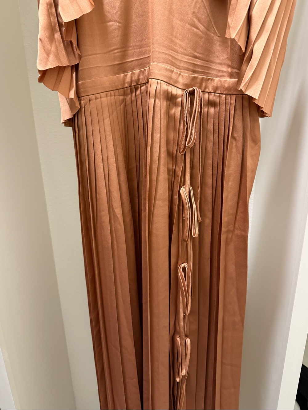 Banana Republic Copper Pleated V-Neck Maxi Dress - Picture 8 of 12